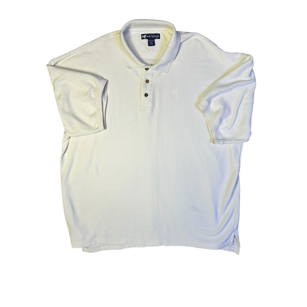 Big Dogs Men's 4X White Polo Shirt Embroidered Palm Tree Logo